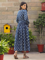 Load image into Gallery viewer, Indigo Floral Dabu Maxi Dress
