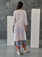 Load image into Gallery viewer, Joy Grey Ikat Print Cotton Kurta Pant Set
