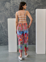 Load image into Gallery viewer, Joy Grey Ikat Print Cotton Kurta Pant Set With Bralette
