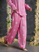Load image into Gallery viewer, Pink Bandhani Modal Satin Co-Ord Set

