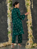 Load image into Gallery viewer, Green Bandhani Modal Satin Kurta-Pant (Set Of 2)
