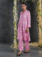 Load image into Gallery viewer, Pink Bandhani Modal Satin Kurta-Pant (Set Of 2)
