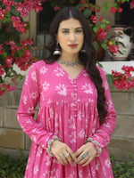 Load image into Gallery viewer, Pink Floral Dabu Print Suit Set
