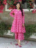 Load image into Gallery viewer, Pink Floral Dabu Print Suit Set
