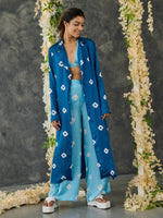 Load image into Gallery viewer, Indigo &amp; Blue Bandhani Modal Satin Two-Piece Set
