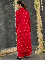 Load image into Gallery viewer, Red Bandhani Modal Satin Bikini Bralette
