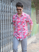Load image into Gallery viewer, Palm Pink Cotton Men Shirt
