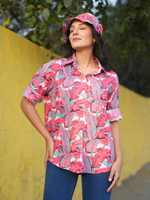 Load image into Gallery viewer, Palm Pink Cotton Shirt
