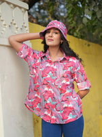 Load image into Gallery viewer, Palm Pink Cotton Shirt
