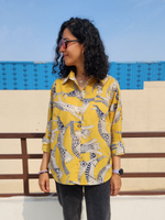 Load image into Gallery viewer, Meow Yellow Cotton Shirt
