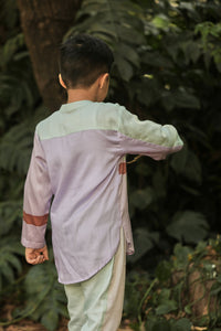 Lavender short shirt kurta, pants co-ord set