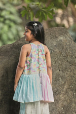 Load image into Gallery viewer, Tropical print A-line kurta with frills and salwar set
