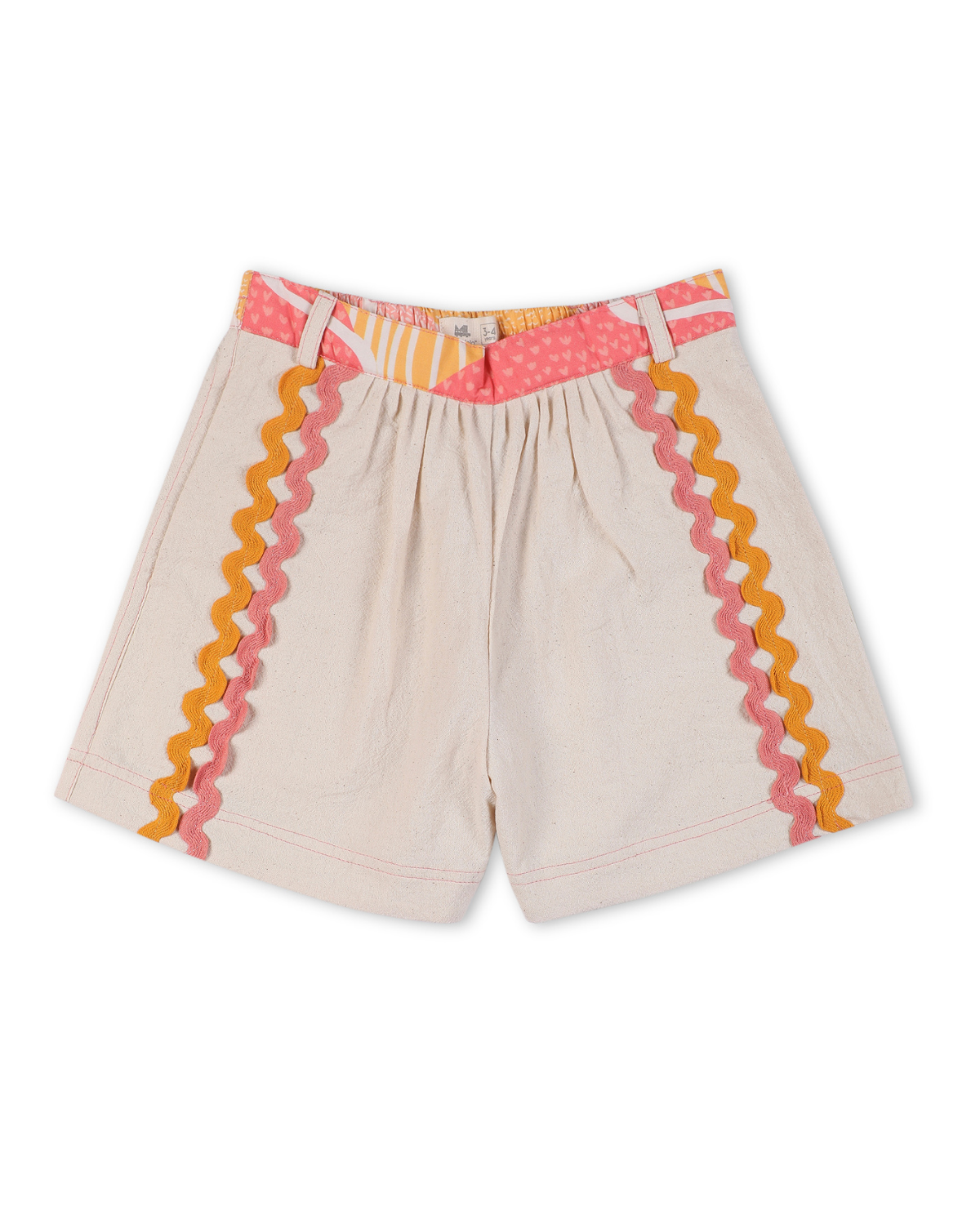 Lillete Solid Cotton Shorts, Off-White