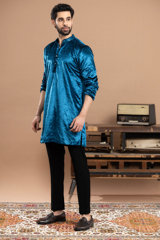 Rivaaj - Sequined Kurta and pant - Blue