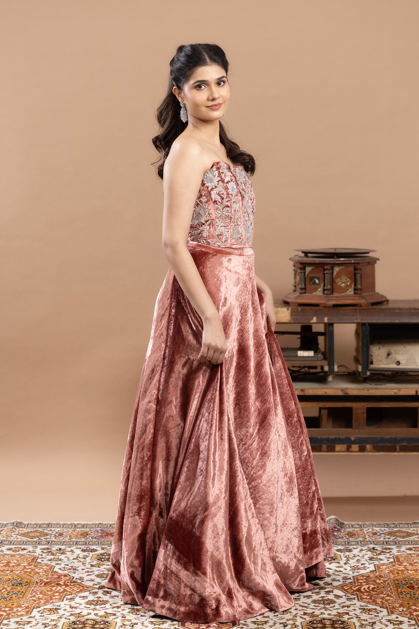 Rivaaj Velvet Pink Lehenga