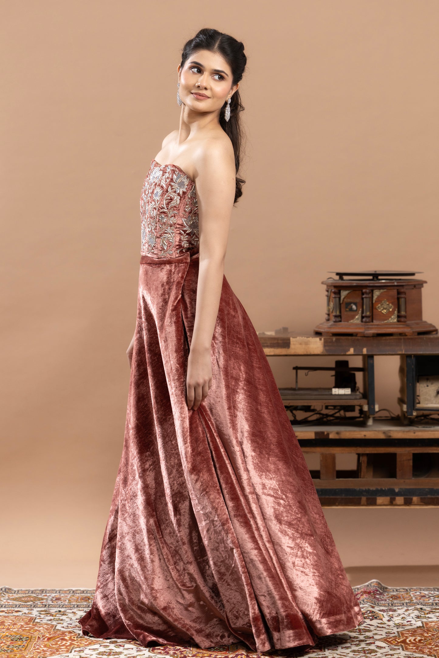 Rivaaj Velvet Pink Lehenga