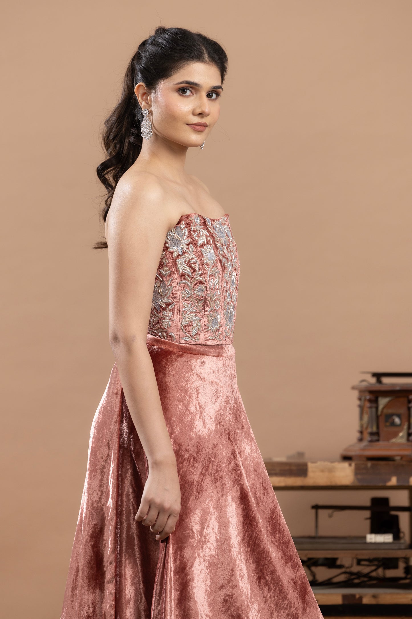 Rivaaj Velvet Pink Lehenga