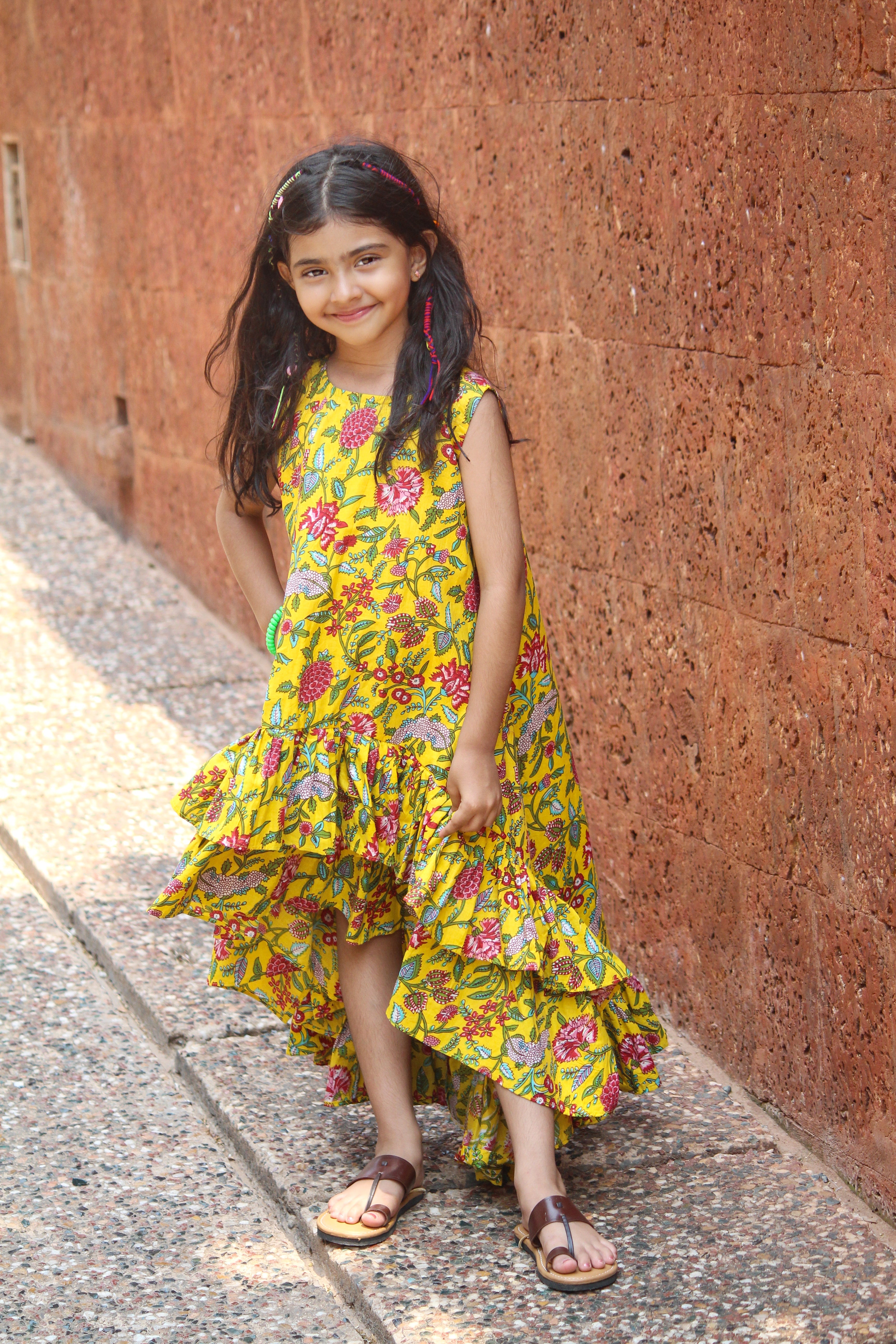 Girls Flamenco Blossom High-Low Dress