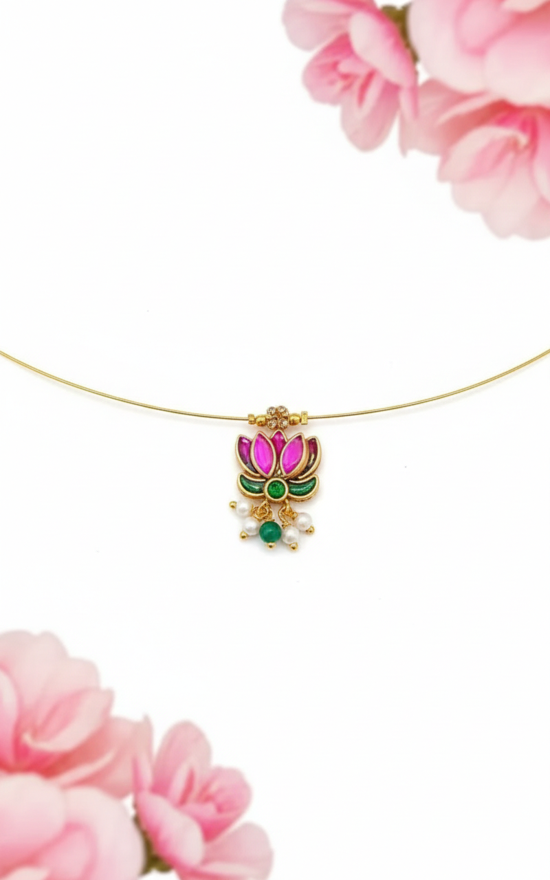 Ek Kamal phool necklace for girls