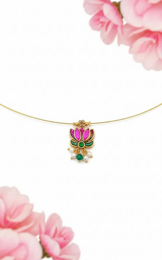 Ek Kamal phool necklace for girls