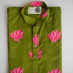 Load image into Gallery viewer, Lotus Blooms Ethnic Kurta Payjama for Boys - Green
