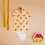 Load image into Gallery viewer, Lotus Blooms Ethnic Kurta Payjama for Boys - Yellow
