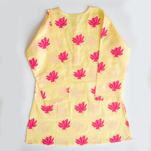 Lotus Blooms Ethnic Kurta Payjama for girls - Yellow