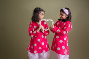 Blooming Red Ethnic Kurta Payjama for girls