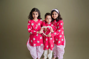 Blooming Red Ethnic Kurta Payjama for girls