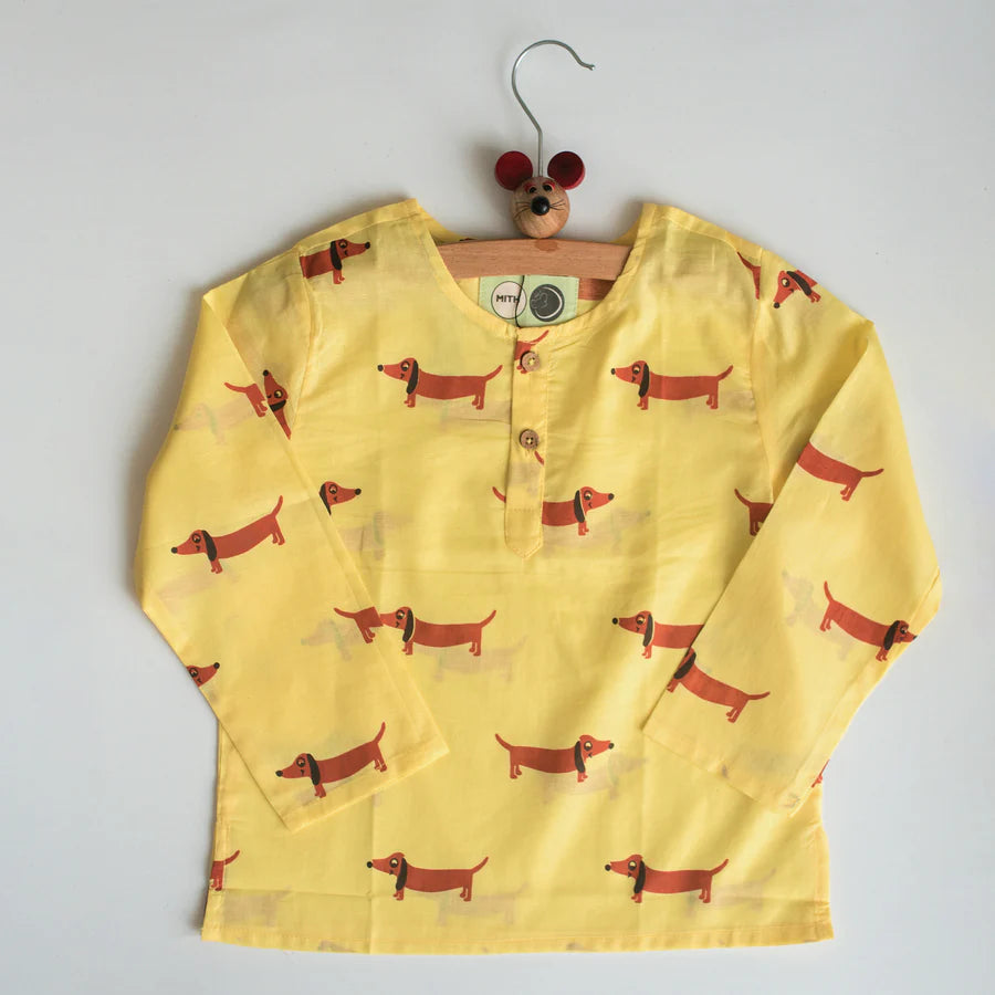 A Dog's Life Yellow Night Dress for kids