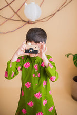 Load image into Gallery viewer, Lotus Blooms Ethnic Kurta Payjama for Boys - Green
