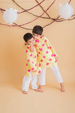 Load image into Gallery viewer, Lotus Blooms Ethnic Kurta Payjama for Boys - Yellow
