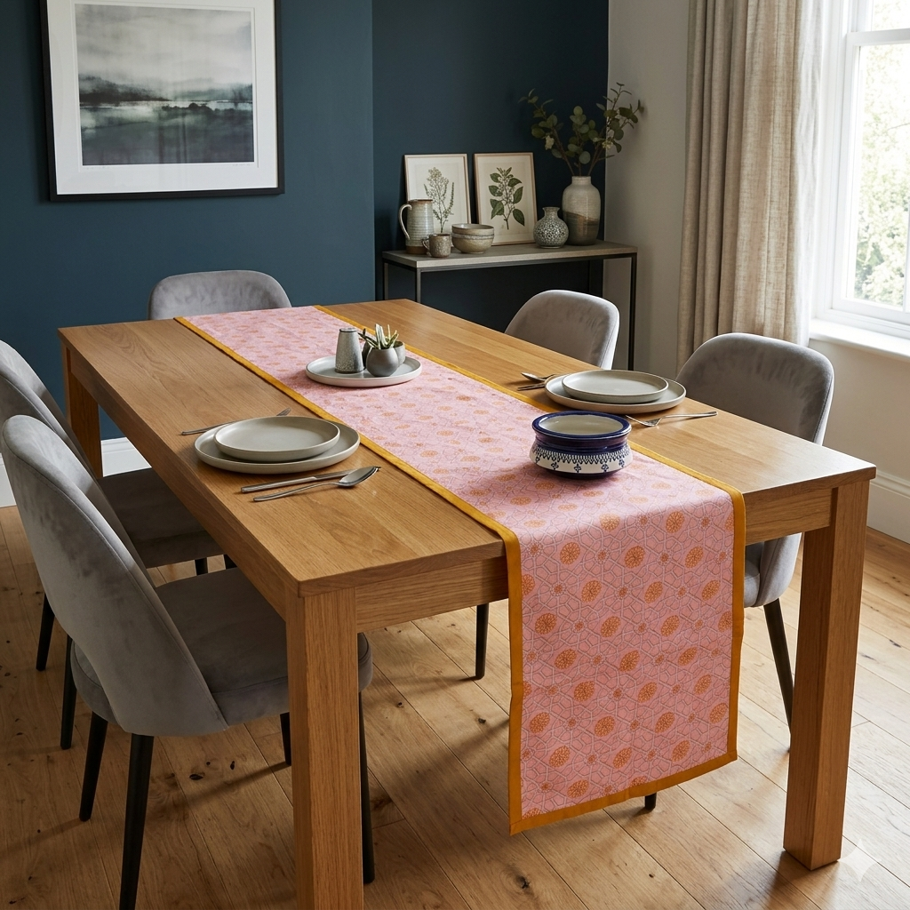 Manthara - Pink Floral Table runner