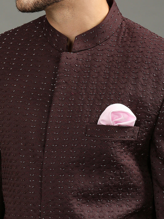Wine Red Bandhgala Set for Men