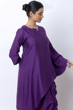 Load image into Gallery viewer, Purple chanderi skirt set
