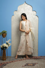 Load image into Gallery viewer, OFF WHITE CHANDERI EMBROIDERED PALLAZO SET
