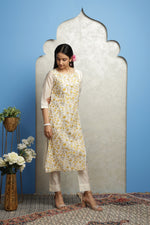 Load image into Gallery viewer, EMBROIDERED CHANDERI KURTA WITH CHANDERI PANTS
