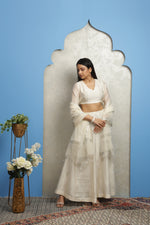 Load image into Gallery viewer, OFF WHITE EMBROIDERED LEHENGA SET
