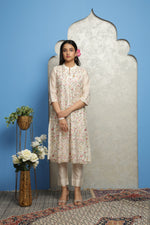 Load image into Gallery viewer, OFF WHITE EMBROIDERED KURTA
