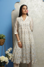 Load image into Gallery viewer, OFF WHITE CHANDERI ANARKALI
