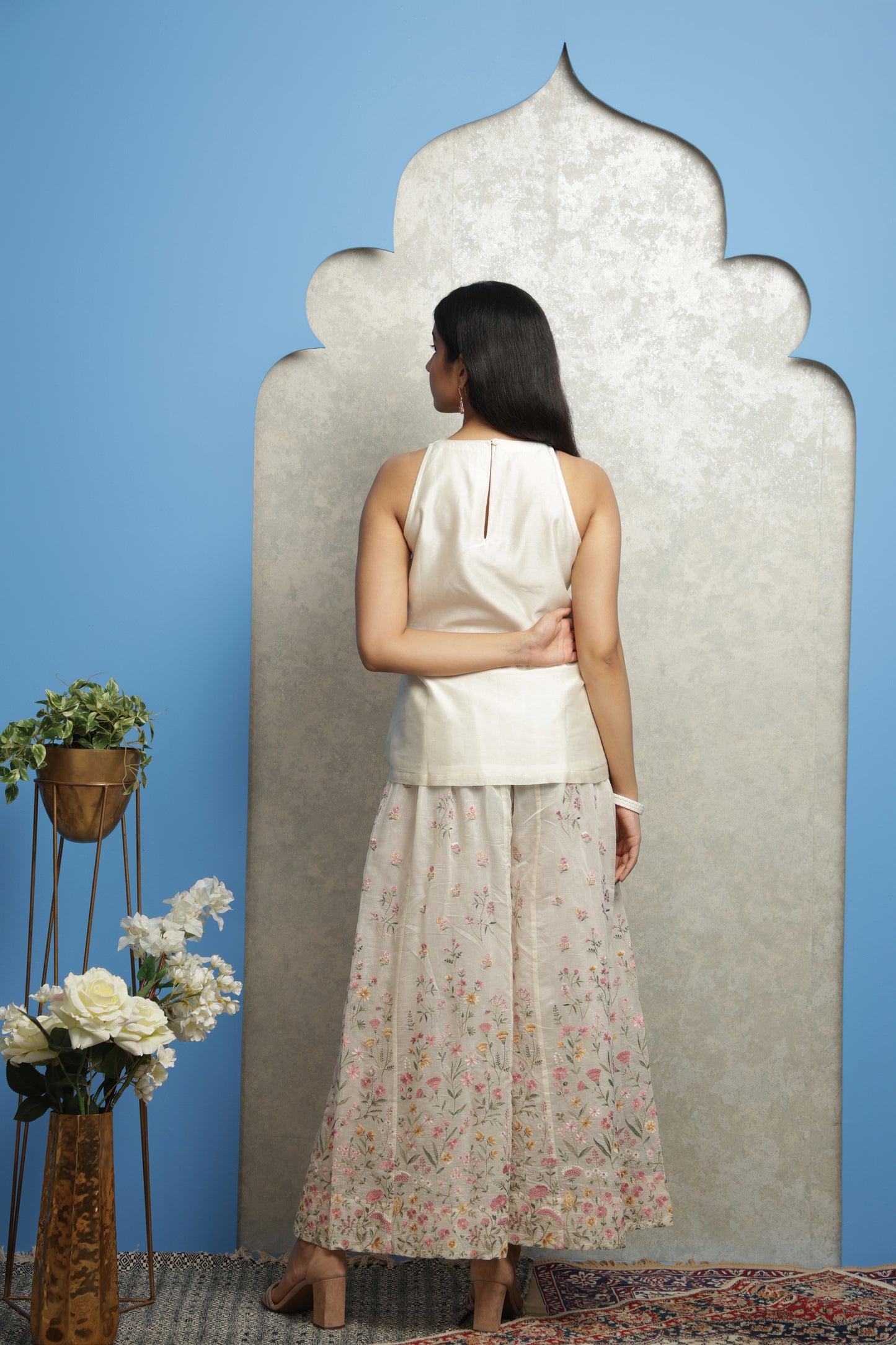 OFF WHITE CHANDERI PALLAZO