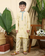 Load image into Gallery viewer, PANNA BOYS ETHNIC EMBROIDERED KURTA IN HAND-BLOCK PRINTED COTTON
