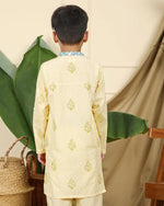 Load image into Gallery viewer, PANNA BOYS ETHNIC EMBROIDERED KURTA IN HAND-BLOCK PRINTED COTTON
