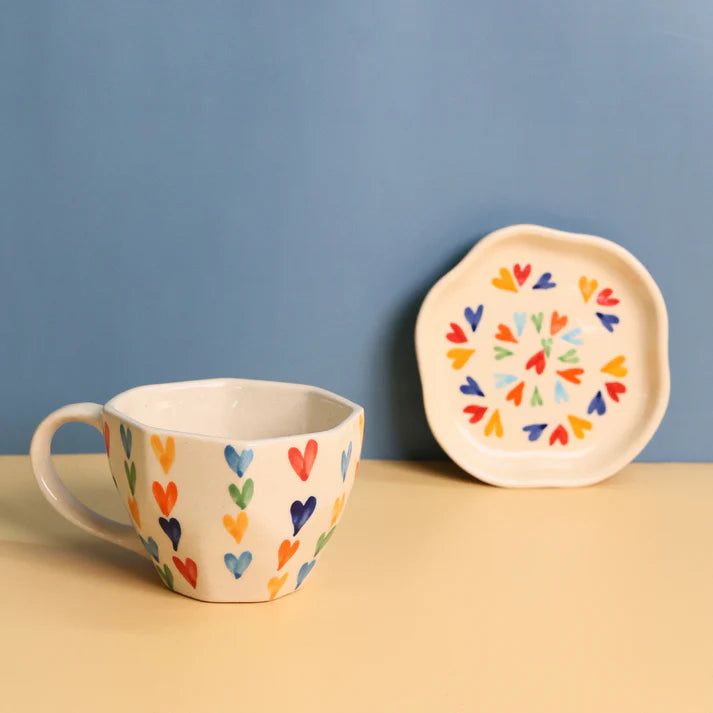 #LOVEISLOVE Coffee Mug , Snack & Dessert Plates - Set of Three