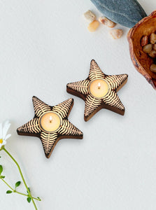 Wooden Star Tea Light Holder