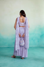 Load image into Gallery viewer, Luminova crop-top &amp; sharara set - Lavender Hand embroidered Crop-top and Sharara set
