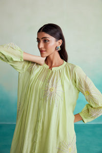 Zesty dress - Lime Hand embroidered oversized Dress