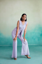 Load image into Gallery viewer, Lavenda co-ords - Digital Lavender Hand embroidered Co-ord set
