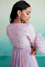 Load image into Gallery viewer, Petala dress - Orchid Pink &amp; Lavender pleated hand embroidered Dress
