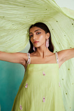 Load image into Gallery viewer, Limefinity kurta sharara set - Lime Hand embroidered Kurta Sharara &amp; Dupatta set
